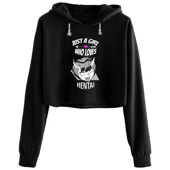 Doar O Fată Care Iubește Hentai Cultură Hoodies Femei Kawaii Goth Grunge Harajuku Pulover Pentru Fete