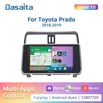 Dasaita Vii pentru Toyota Prado DSP 2018 Radio Auto Android Auto Carplay Multimedia Player Video de Navigare GPS 1280*720 BT5.0