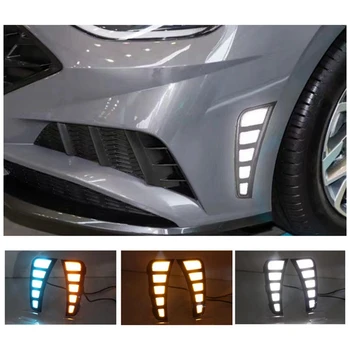 2 BUC Alb și Ambră & Blue Dinamic de Semnalizare 12V Auto DRL Lampa LED Daytime Running Light pentru Hyundai Sonata 2020 2021