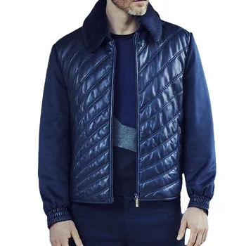 Albastru Casual, Jachete Barbati Slim Rever Maneca Lunga Bluze cu Fermoar Mozaic de Moda de Îmbrăcăminte pentru Bărbați Haina Pentru bărbați Streetwear 2022 Noi