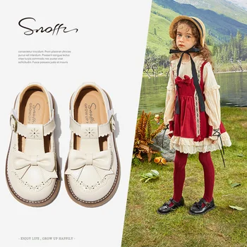 2021 Fetița Copii Printesa Pantofi din Piele Singură Pantofi Fete Pantofi Lolita Negru Moale cu Talpi Pantofi