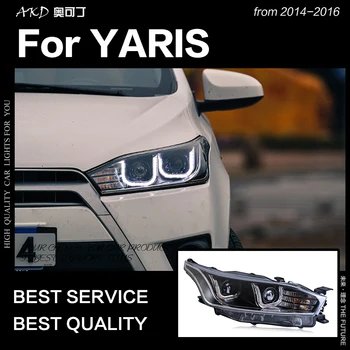 AKD Styling Auto Lampă de Cap pentru Toyota Yaris Faruri-2016 Yaris L LED Faruri LED DRL Hid Bi-Xenon, Accesorii Auto