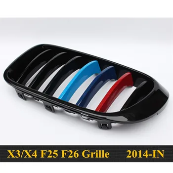 X3 X4 înlocuire de 1-sare ABS negru Lucios M culoare fata Grila rinichi Pentru BMW X3 X4 F25 F26 sDrive20i sDrive28i