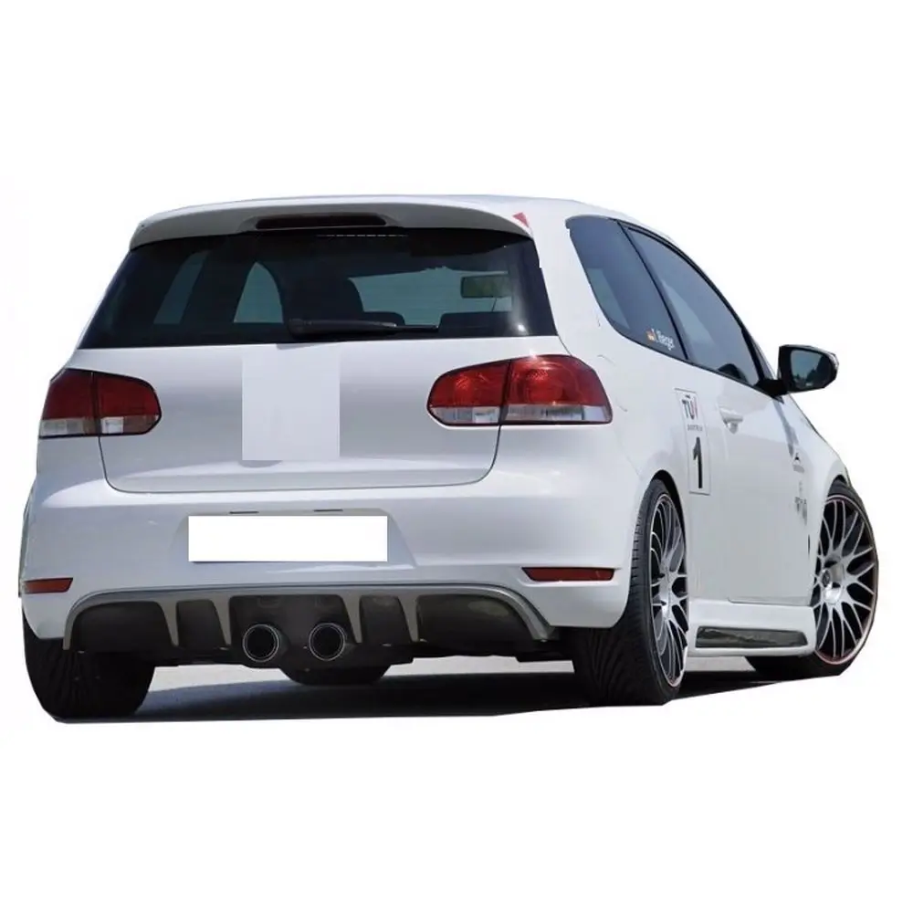Se Pentru Volkswagen Golf 6 (2010-2013) Bara Spate Introduce-difuzor Modificat Tunning Design Auto Tapiterie cumpara online ~ Părți exterioare < Guar.ro